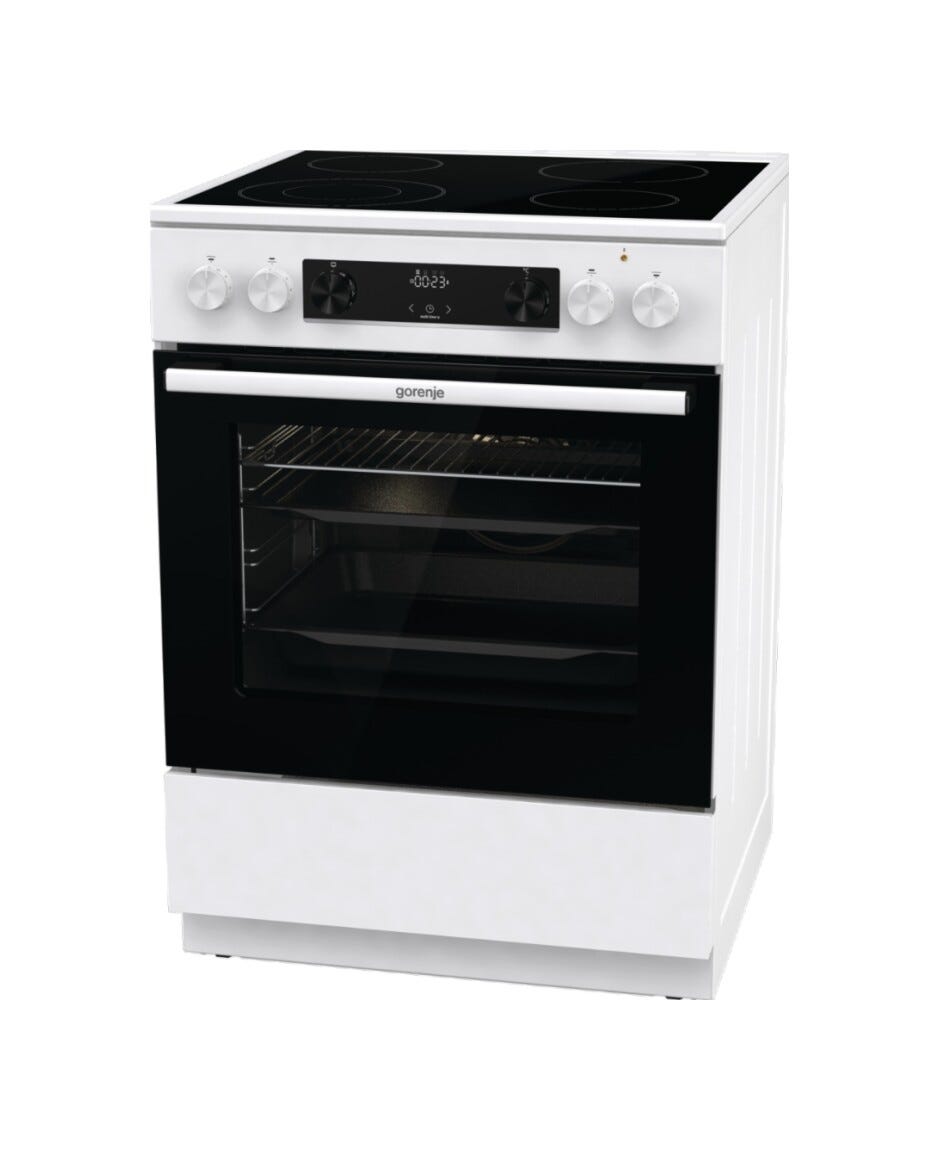 Gorenje GECS6C70WC Cucina da accosto cm. 60 - 4 zone cottura elettriche + 1 forno elettrico - bianco/nero