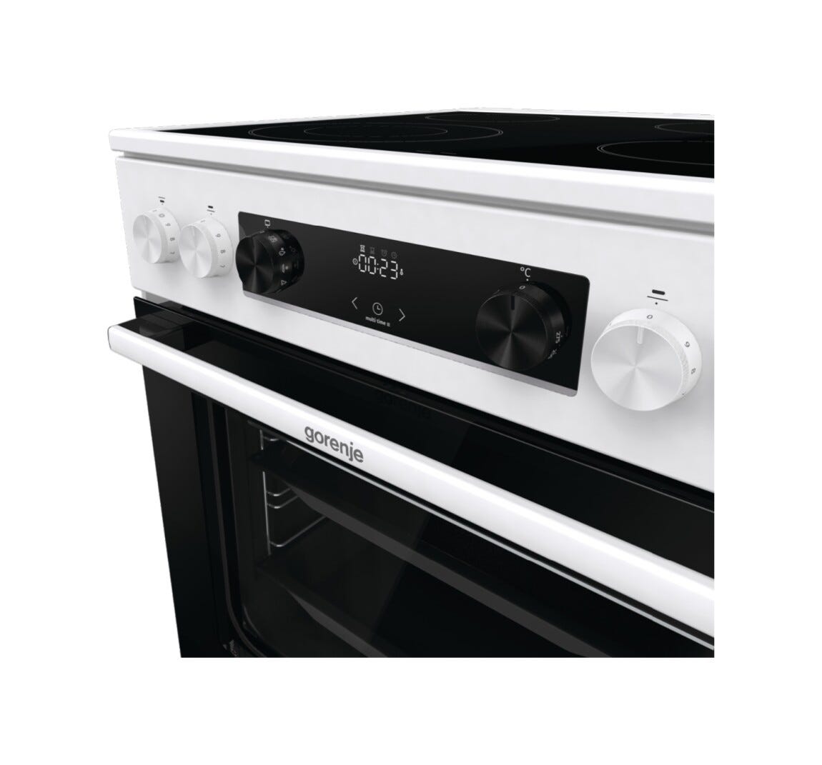 Gorenje GECS6C70WC Cucina da accosto cm. 60 - 4 zone cottura elettriche + 1 forno elettrico - bianco/nero