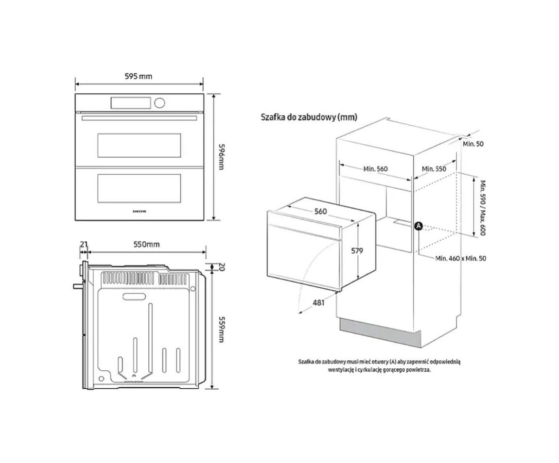 Samsung NV7B4545VAS Forno combinato a vapore cm. 60 - nero / inox