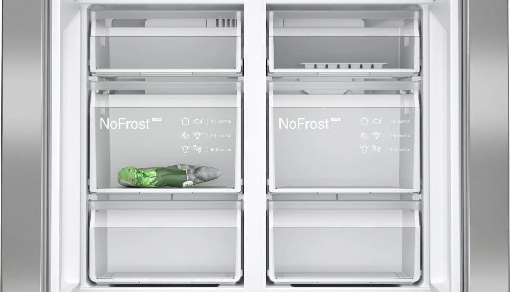Siemens KF96NVPEA iQ300 Frigorifero con congelatore side by side - cm. 91 h 183 - lt. 605 - inox antimpronta