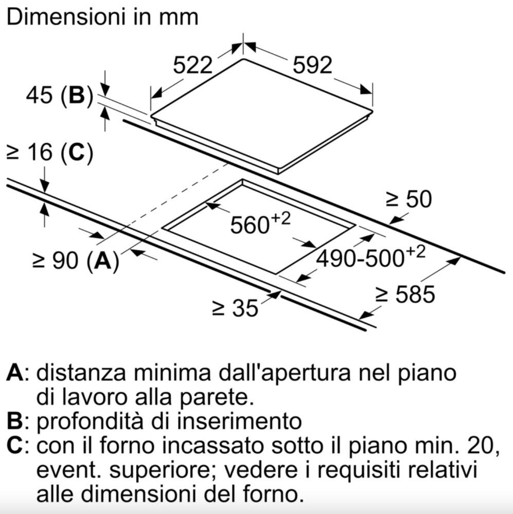 Bosch PKF631FP3E Serie 6 Piano cottura elettrico cm.59 - vetroceramica nero