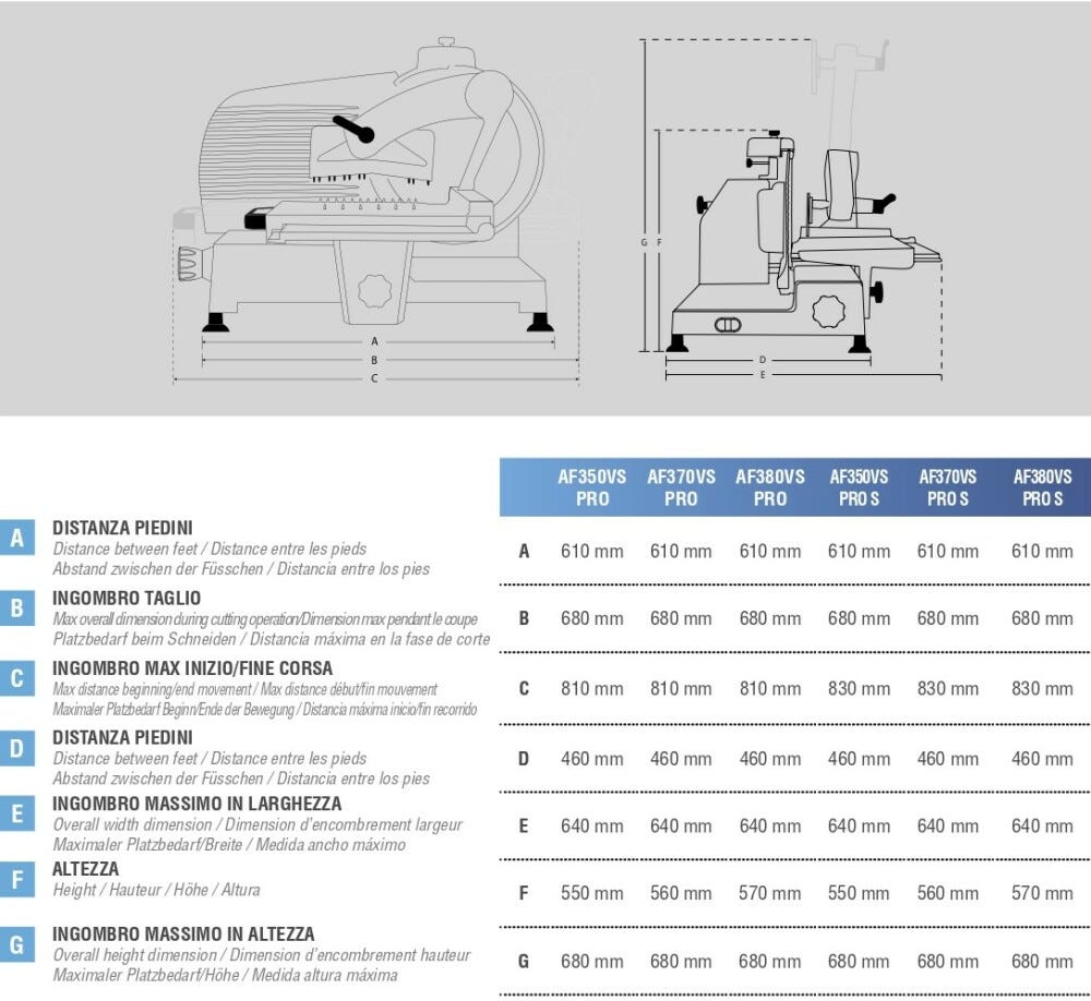 Swedlinghaus AF 380 VS PRO S Affettasalumi vericale mm. 380 - alluminio anodizzato