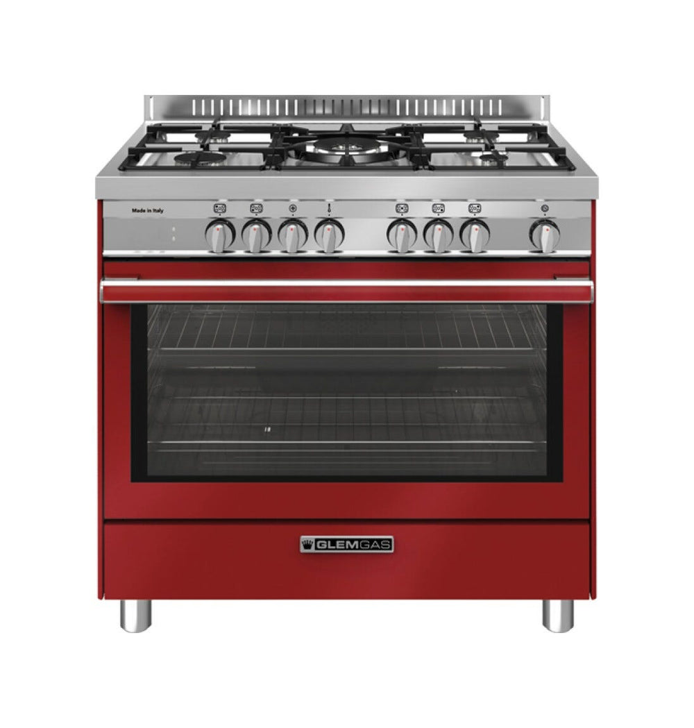 Glem ST965MRS Cucina da accosto cm. 90 - 5 fuochi + forno elettrico - rosso