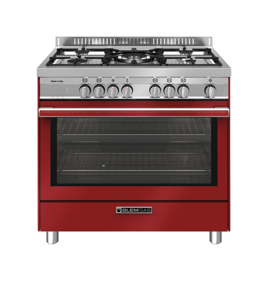 Glem ST965MRS Cucina da accosto cm. 90 - 5 fuochi + forno elettrico - rosso