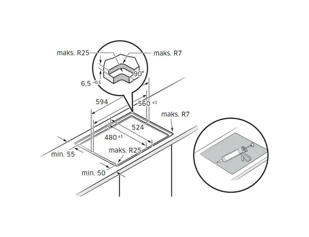 Samsung NZ64B6056FK Piano cottura a induzione cm. 60 - vetroceramica nero