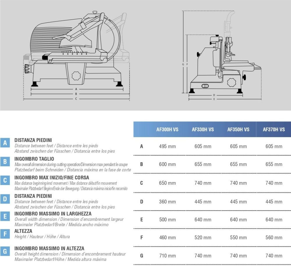 Swedlinghaus AF300H VS Affettasalumi verticale mm. 300 - alluminio anodizzato