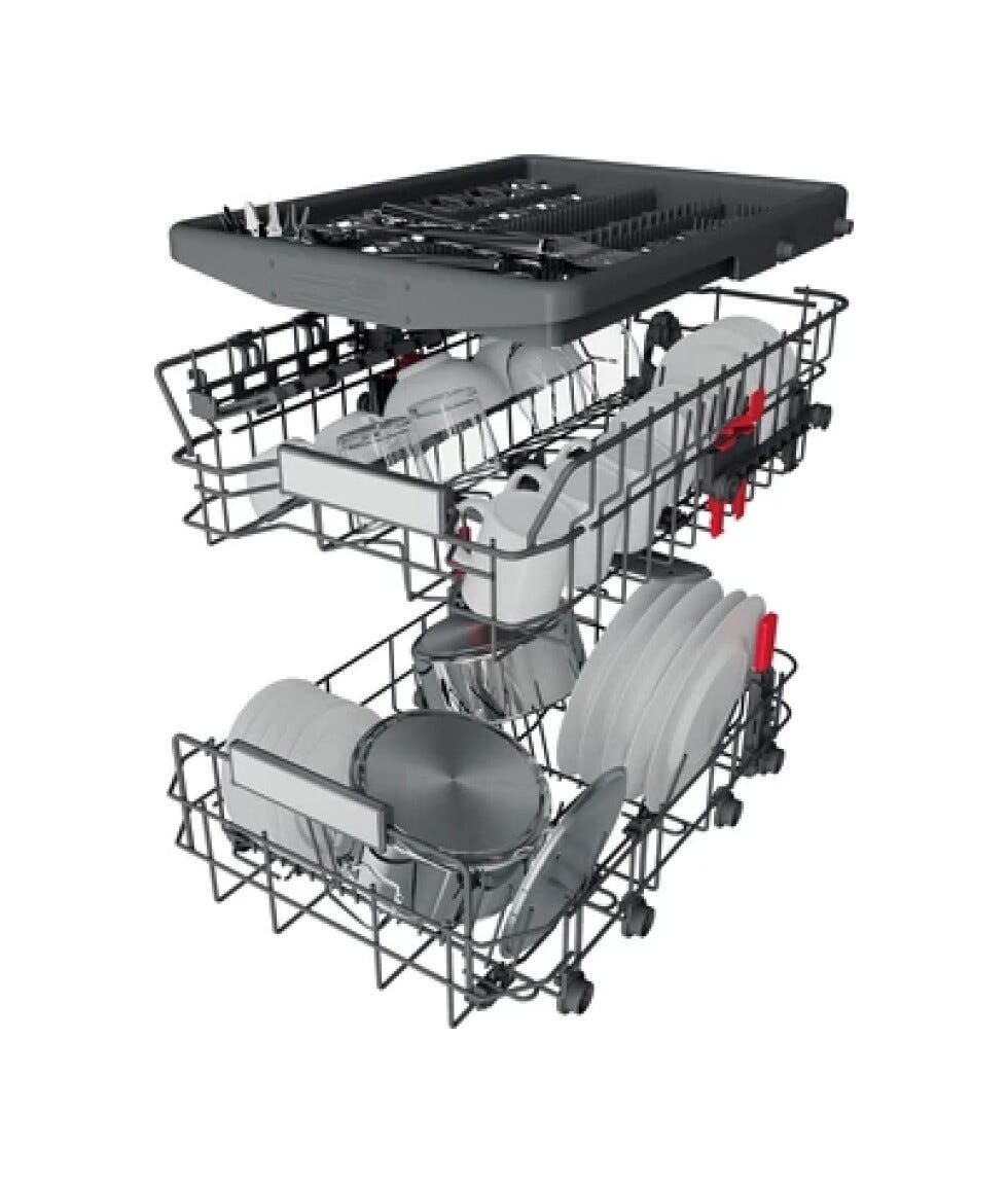 Whirlpool WSFO 3O23 PF X Lavastoviglie a libera installazione cm. 45 - 10 coperti - inox