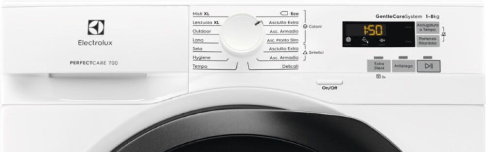 Electrolux EW7H583B 700 GentleCare Asciugatrice a pompa di calore cm. 60 - capacità 8 kg - bianco