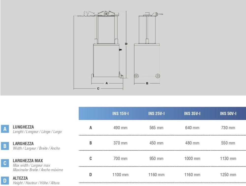 Swedlinghaus INS 15V-I Insaccatrice idraulica verticale lt. 15 - inox