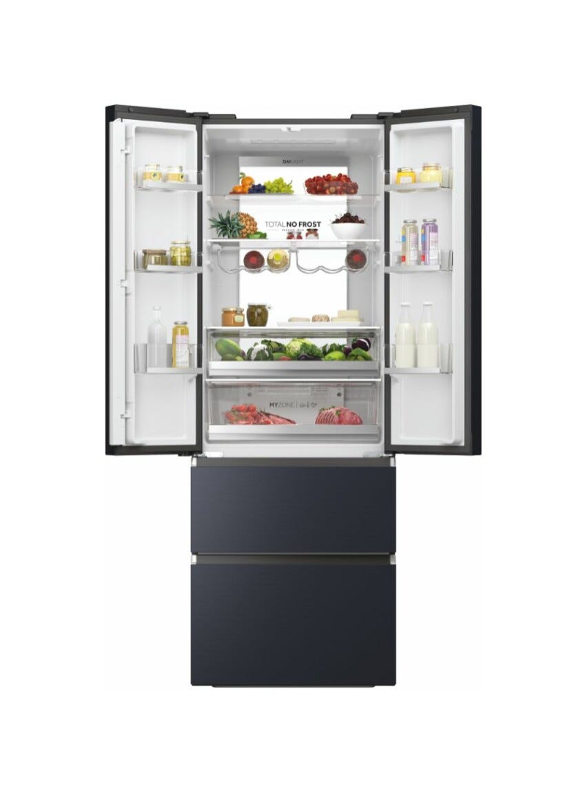 Haier HFW7720ENMB FD 70 Serie 7 Frigorifero con congelatore 4 porte - cm. 70 h 201 - lt. 477 - nero