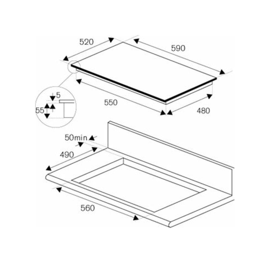 Bertazzoni P604I1B26NV Modern Piano cottura a induzione cm 59 - vetroceramica nero