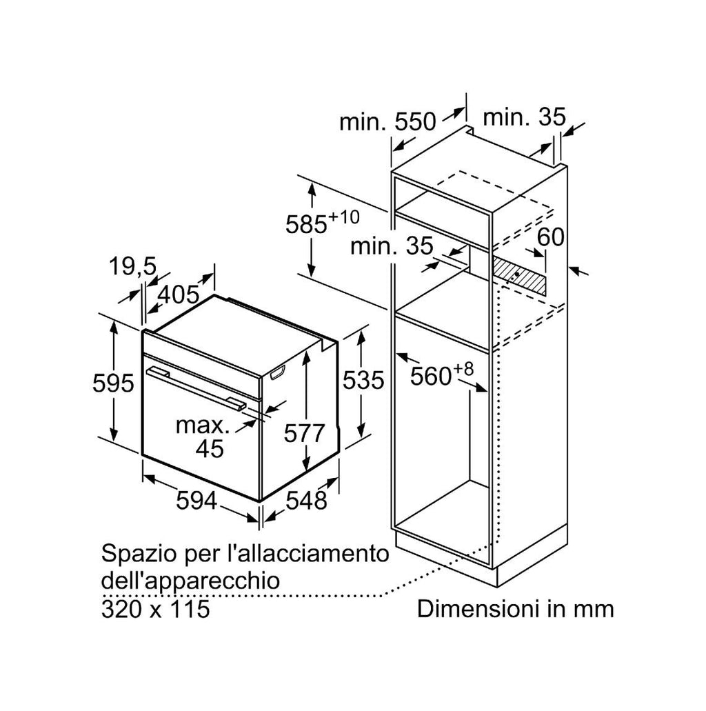 Siemens HM778GMB1 iQ700 Forno combinato microonde ad incasso cm. 60 - nero