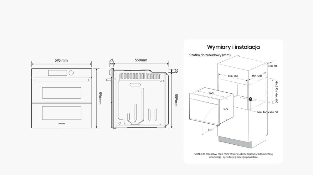Samsung NV7B5745PAK Forno elettrico catalitico cm. 60 - nero