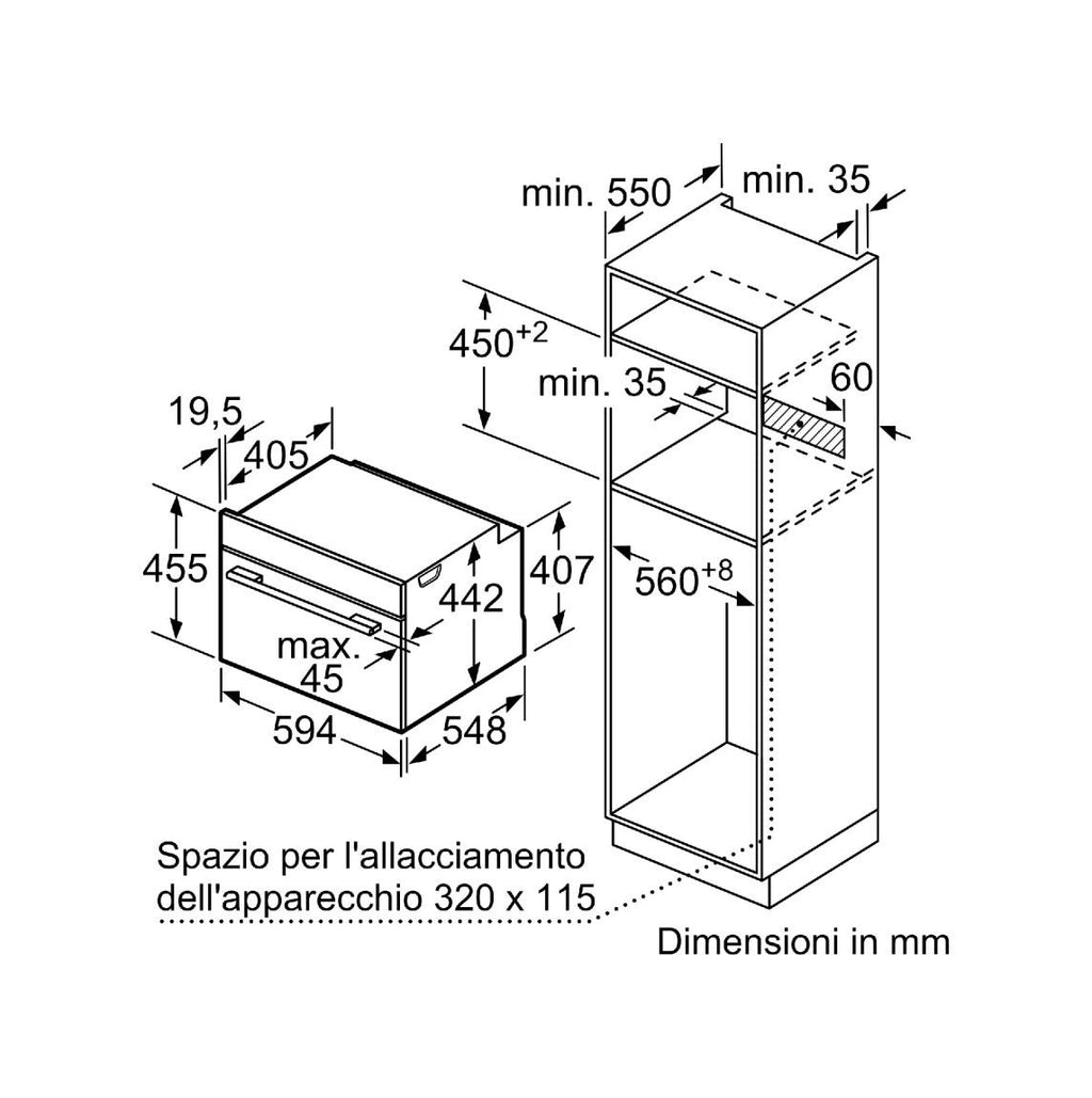 Siemens CM776G1B1 iQ700 Forno combinato a microonde cm. 60 h 45 - nero