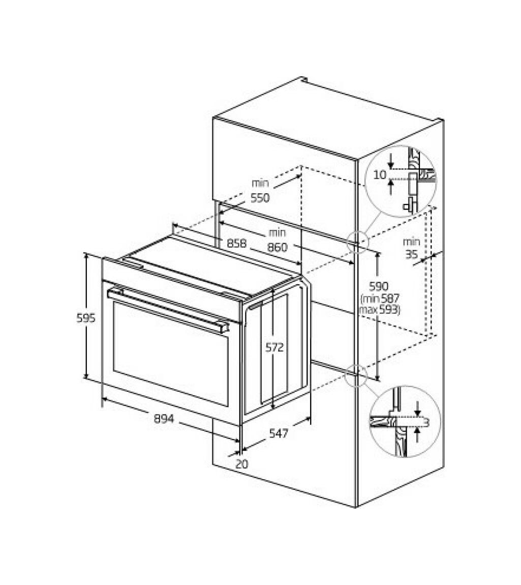 Beko BBWM12300X B300 Forno elettrico multifunzione cm. 90 - inox