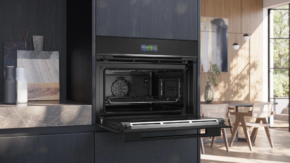 Siemens CB774G1B1 iQ700 Forno compatto pirolitico cm. 60 h 45 - vetro nero