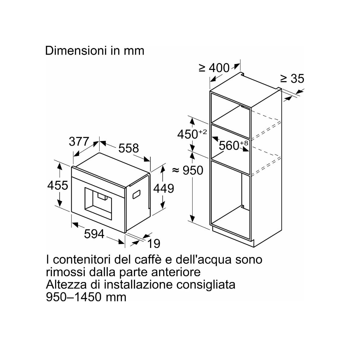Siemens CT718L1B0 iQ700 Macchina per caffè automatica da incasso - nero