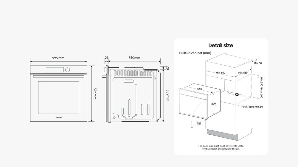 Samsung NV7B5640TBK Forno elettrico cm. 60 - nero
