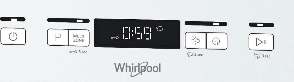 Whirlpool WFC3C33PF Lavastoviglie a libera installazione cm. 60 - 14 coperti - bianco