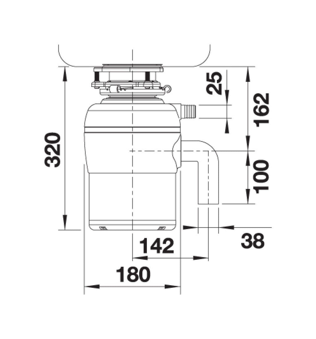 Blanco FWD Lite Dissipatore per rifiuti alimentari, 1/2 hp, acciaio inox