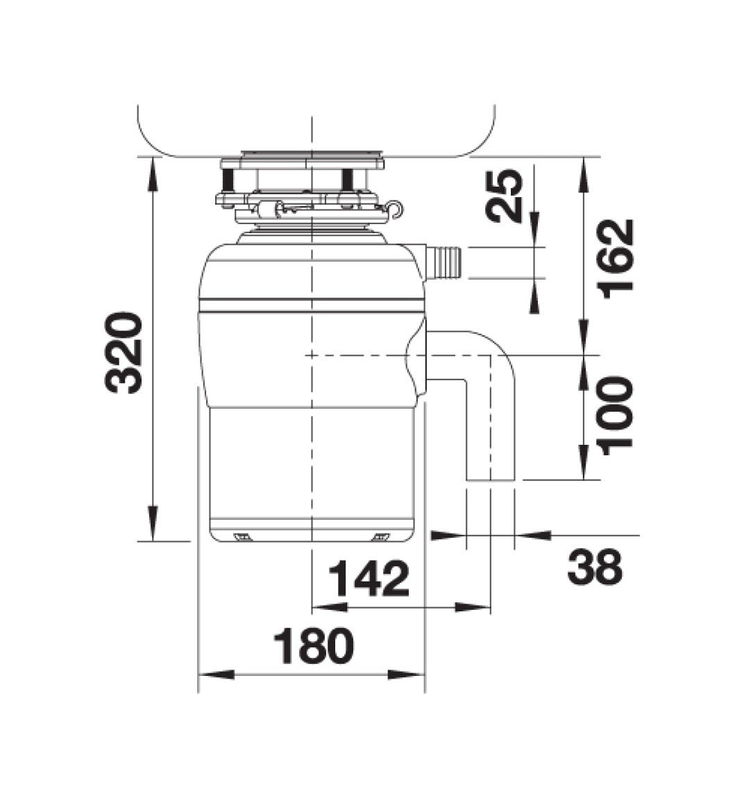Blanco FWD Lite Dissipatore per rifiuti alimentari, 1/2 hp, acciaio inox