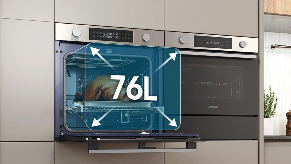 Samsung NV7B45403BS/U5 Serie 4 Forno da incasso 76 litri, Dual Cook Flex, Vapore Naturale, Air Sous Vide, classe energetica A+