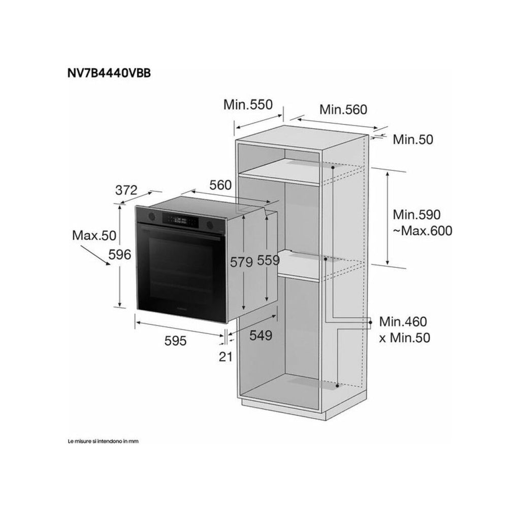 Samsung NV7B4440VBB/U5 Serie 4 Forno elettrico cm. 60 - inox nero