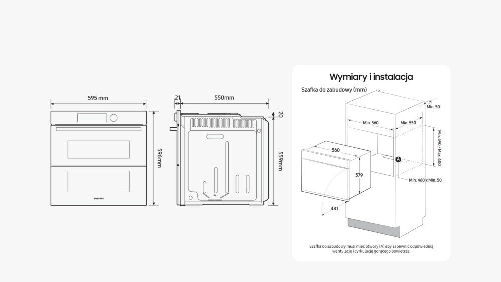 Samsung NV7B44251AK Forno elettrico cm. 60 - nero