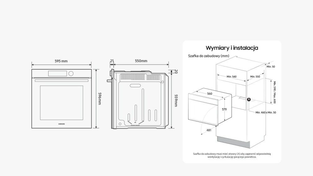 Samsung NV7B44207AK Forno elettrico cm. 60 - nero