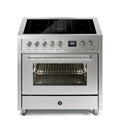 Steel Enfasi 90 EQ9F-4FIKW Mistral Cucina da accosto 90 cm, piano cottura a induzione con aspirazione integrata, forno multifunzione