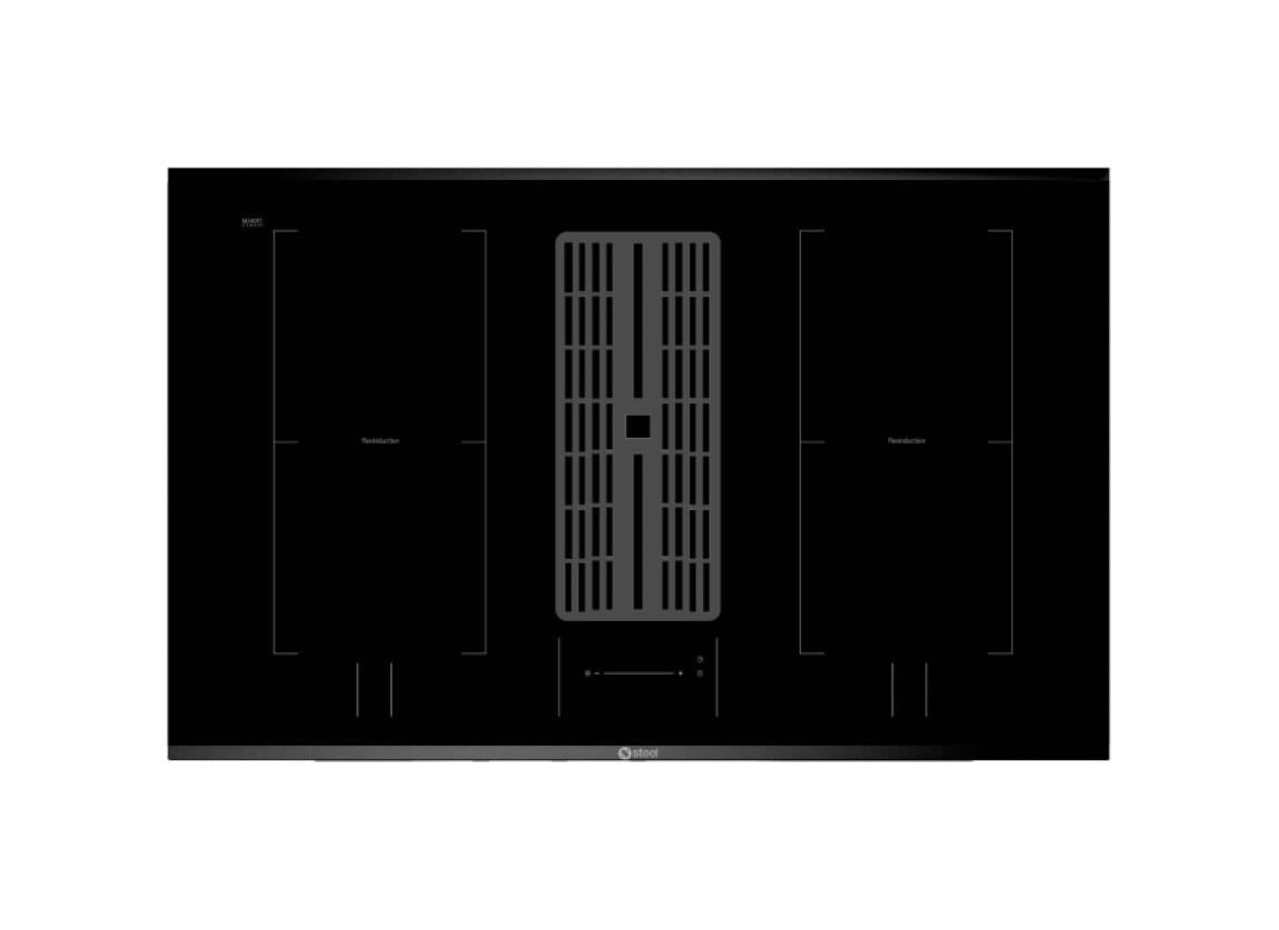 Steel Enfasi 90 EQ9F-4FIKW Mistral Cucina da accosto 90 cm, piano cottura a induzione con aspirazione integrata, forno multifunzione