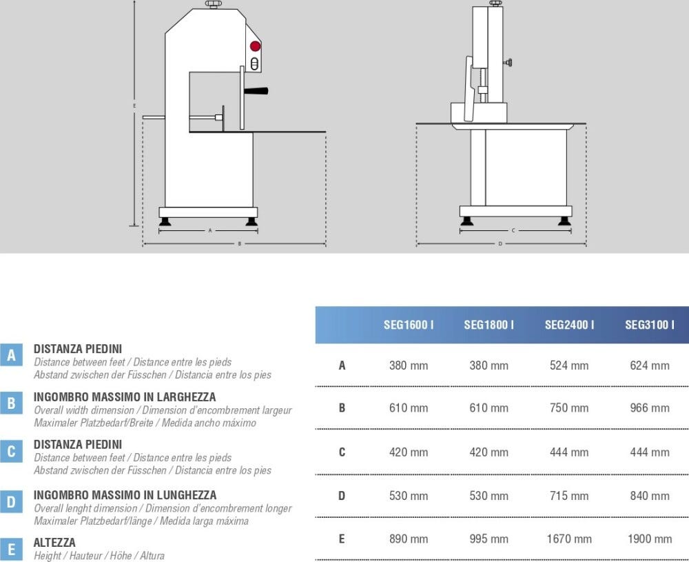 Swedlinghaus SEG2400I-M Segaossi lama mm 2400 - monofase - inox