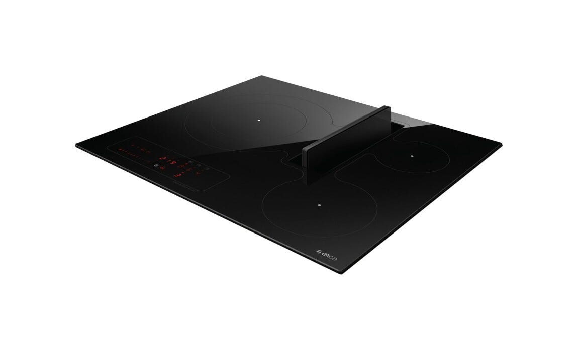Elica NIKOLATESLA FIT 3Z BL/A/60 Piano cottura induzione cm. 60, cappa integrata, vetro nero