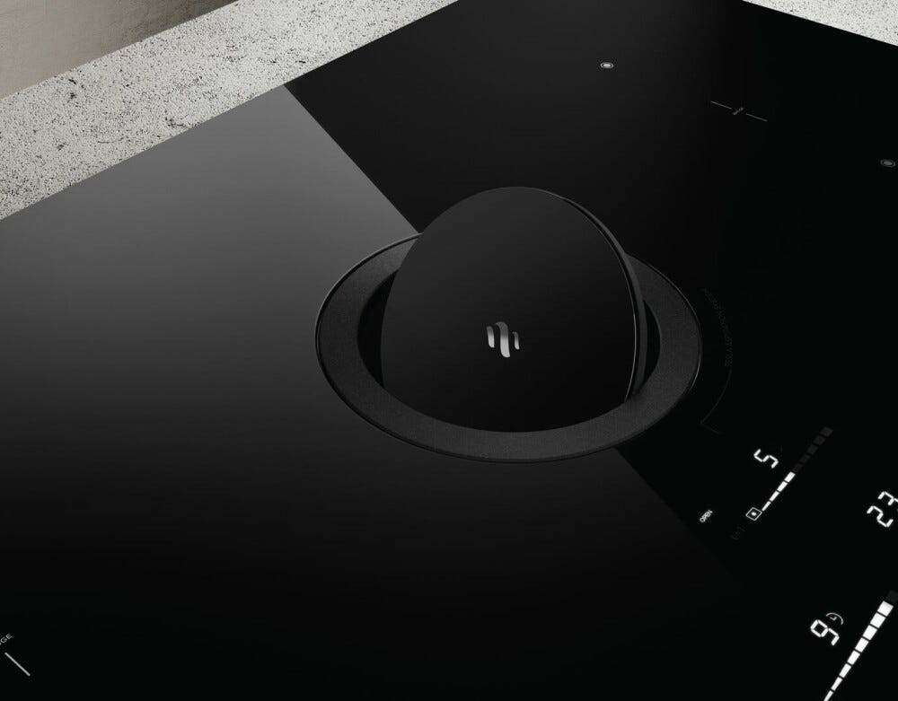 Elica NIKOLATESLA SWITCH GLOW BL/F/83 Piano cottura induzione con cappa filtrante integrata cm. 83 - vetro nero