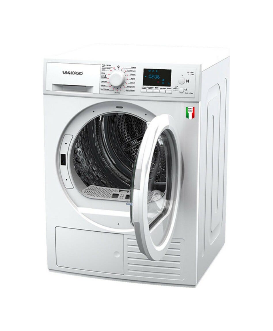SanGiorgio SDR8P Asciugatrice a pompa di calore cm.60 - capacità 8 kg - bianco