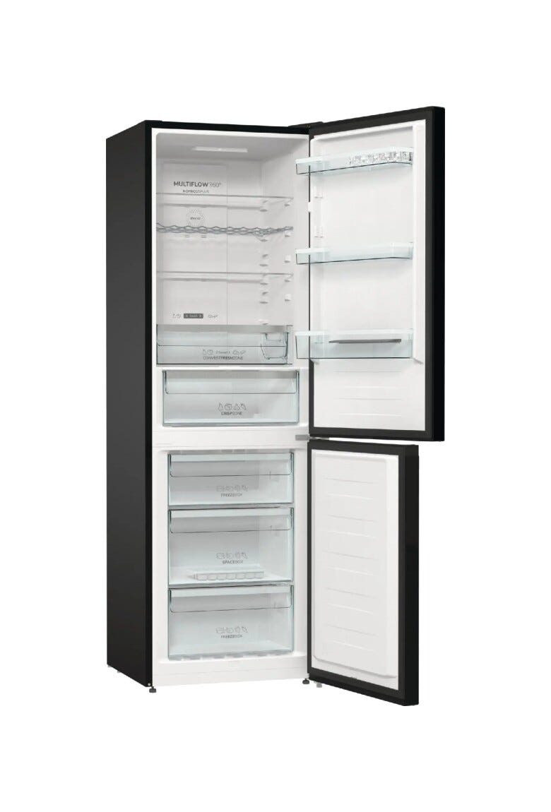 Gorenje NRK6192ABK4 Frigorifero con congelatore a libera installazione cm. 60 h 185 - lt. 300 - nero
