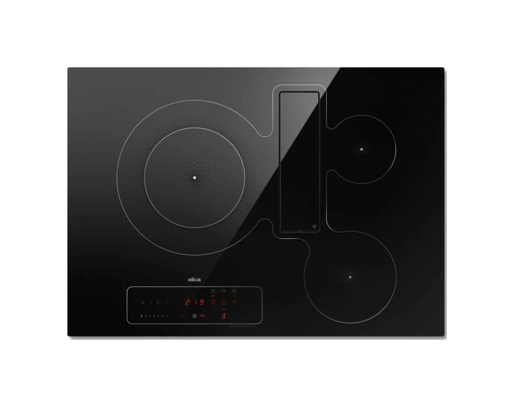 Elica NIKOLATESLA FIT 3Z BL/A/72 Piano cottura induzione cm. 72, cappa integrata, vetro nero