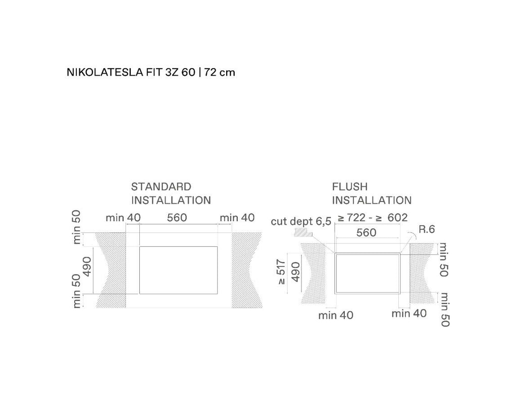 Elica NIKOLATESLA FIT 3Z BL/A/72 Piano cottura induzione cm. 72, cappa integrata, vetro nero