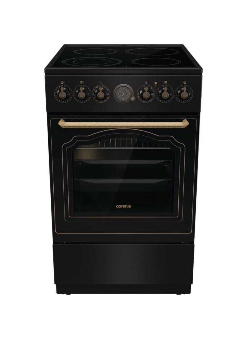 Gorenje GECS5B70CLB Cucina da accosto cm. 50 - 4 zone elettriche + 1 forno elettrico - nero