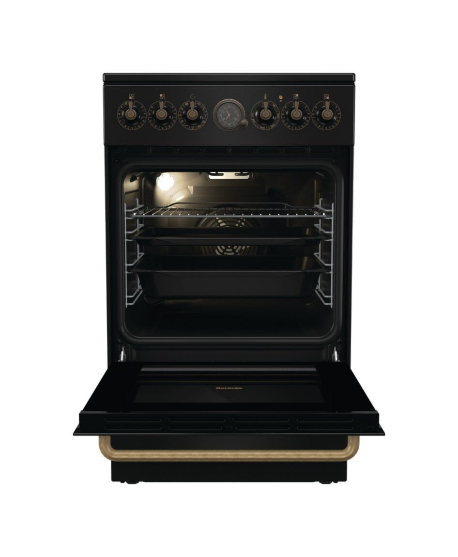 Gorenje GECS5B70CLB Cucina da accosto cm. 50 - 4 zone elettriche + 1 forno elettrico - nero