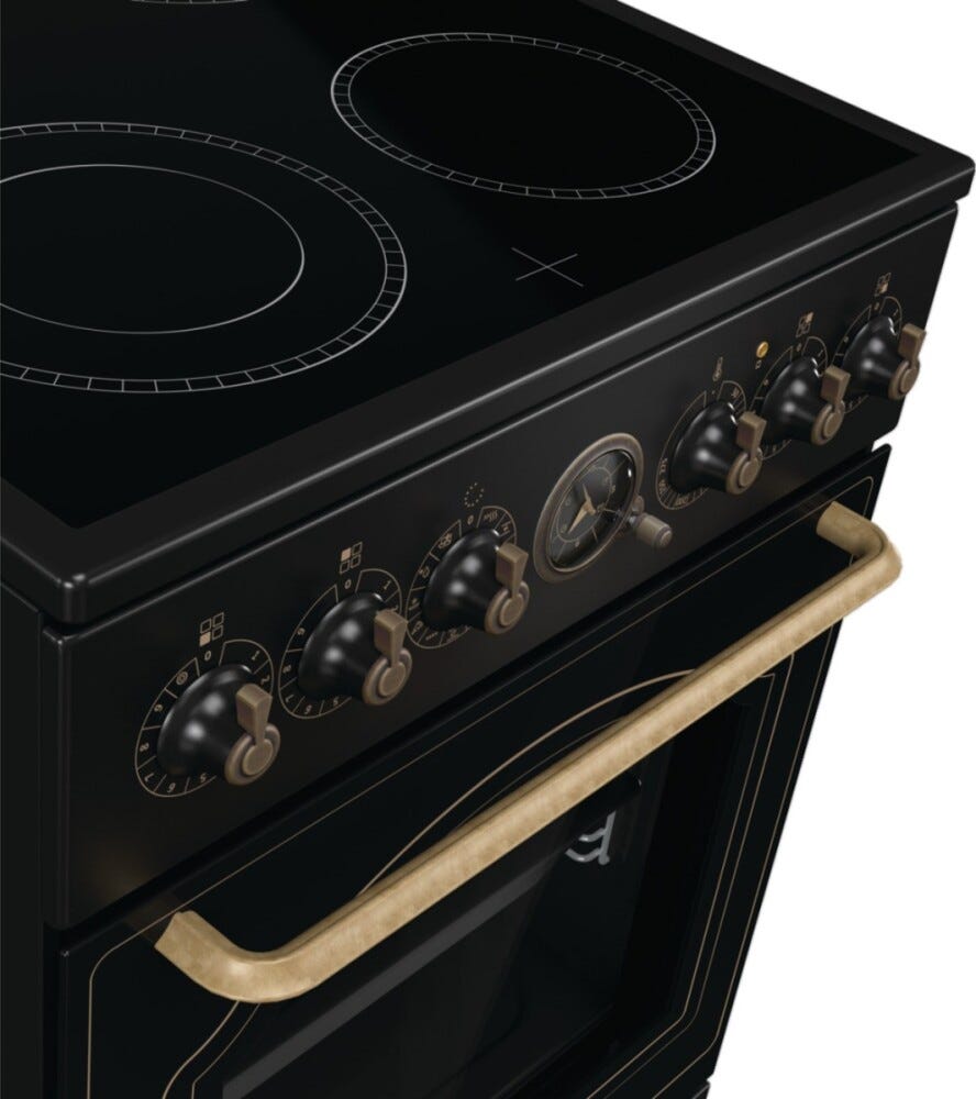 Gorenje GECS5B70CLB Cucina da accosto cm. 50 - 4 zone elettriche + 1 forno elettrico - nero