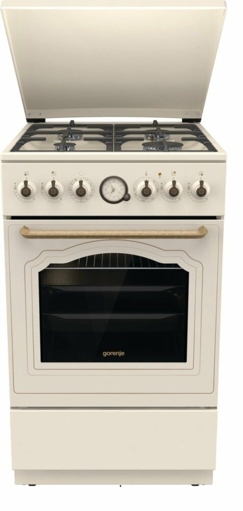 Gorenje GKS5B70CLI Cucina da accosto cm. 50 - 4 fuochi gas + 1 forno elettrico - beige