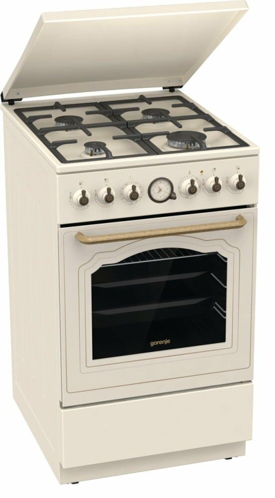 Gorenje GKS5B70CLI Cucina da accosto cm. 50 - 4 fuochi gas + 1 forno elettrico - beige