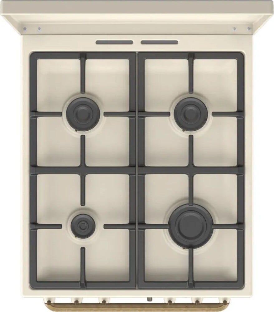 Gorenje GKS5B70CLI Cucina da accosto cm. 50 - 4 fuochi gas + 1 forno elettrico - beige