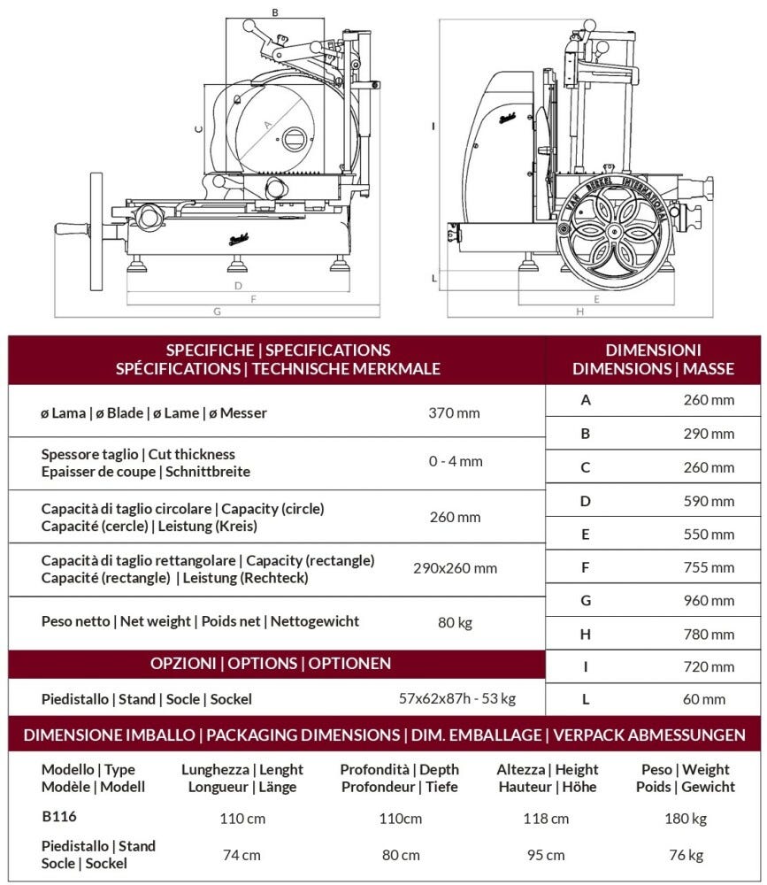 Berkel B116 Affettatrice a volano lama 370 mm - nero