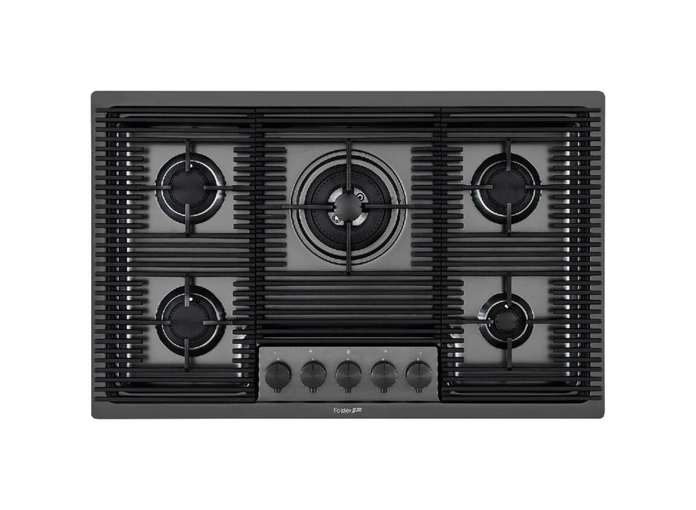 Foster 7682006 Milanello 5F Piano cottura a gas cm 80 - PVD gun metal