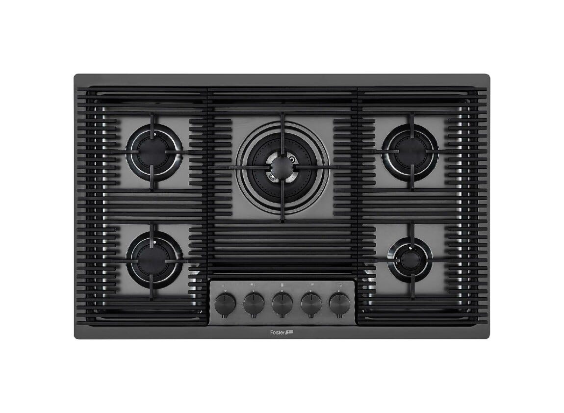 Foster 7682006 Milanello 5F Piano cottura a gas cm 80 - PVD gun metal