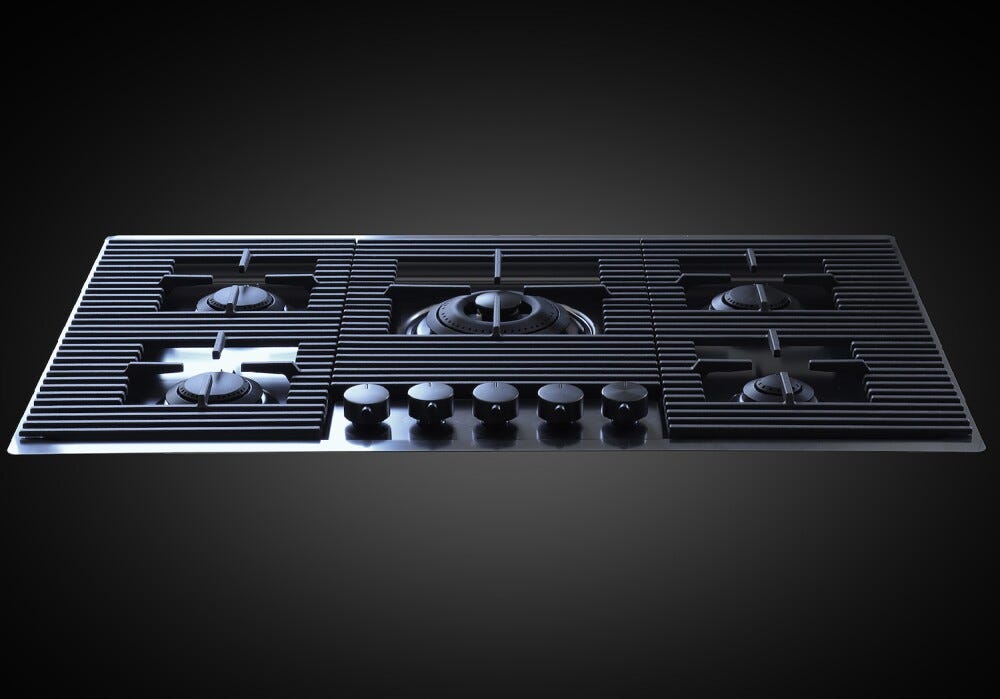Foster 7682006 Milanello 5F Piano cottura a gas cm 80 - PVD gun metal