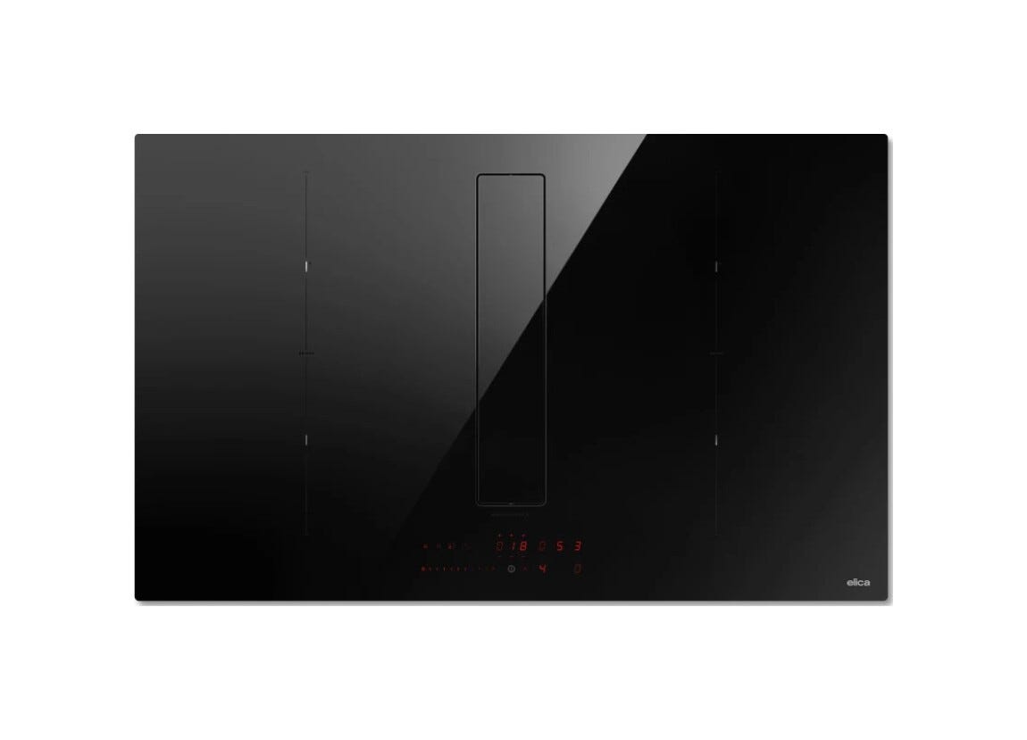 Elica NIKOLATESLA FIT XL BL/A/83 Piano cottura induzione cm. 83, cappa integrata, vetro nero