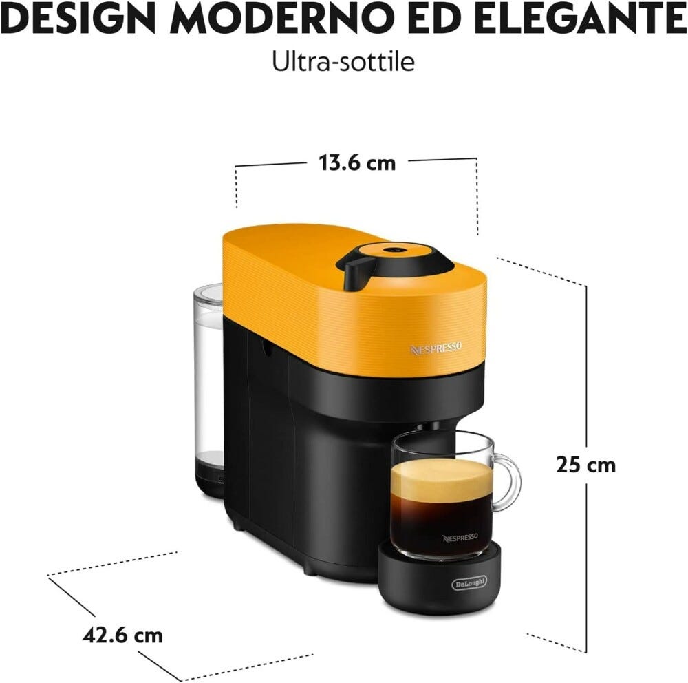 De Longhi ENV 90.Y Nespresso Vertuo Pop Macchina per caffè automatica - giallo/nero